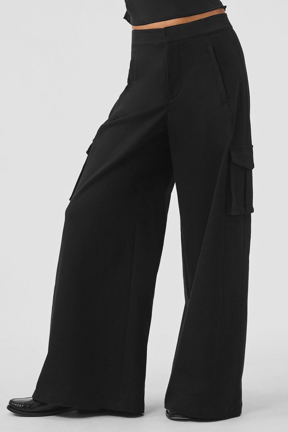 Show Off Cargo Wide Leg Trouser (Regular) - Black Product Image