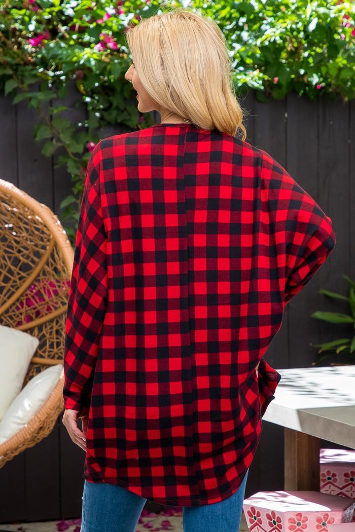 Plaid Front Pocket Cardigan Product Image