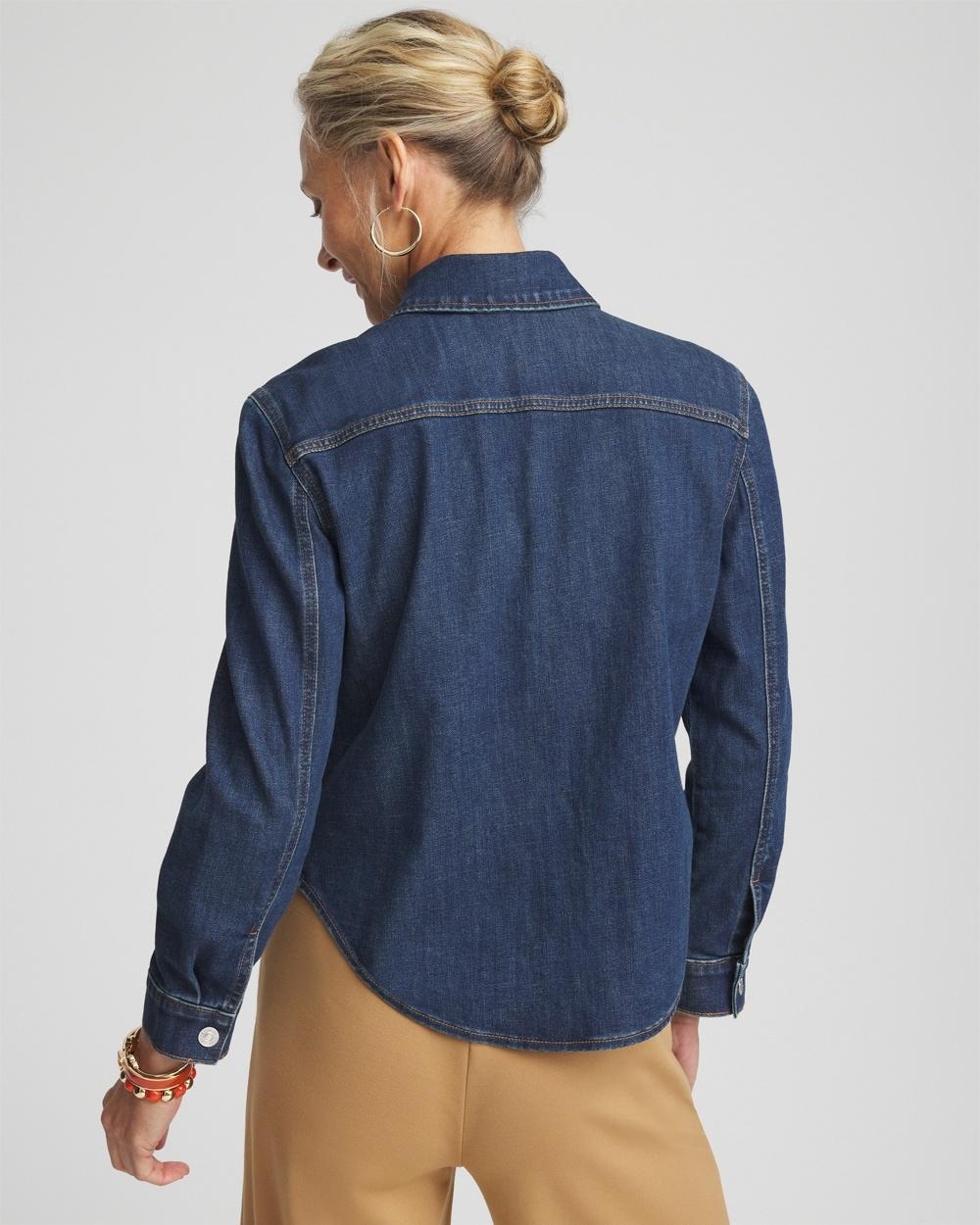 Cropped Denim Shacket Product Image