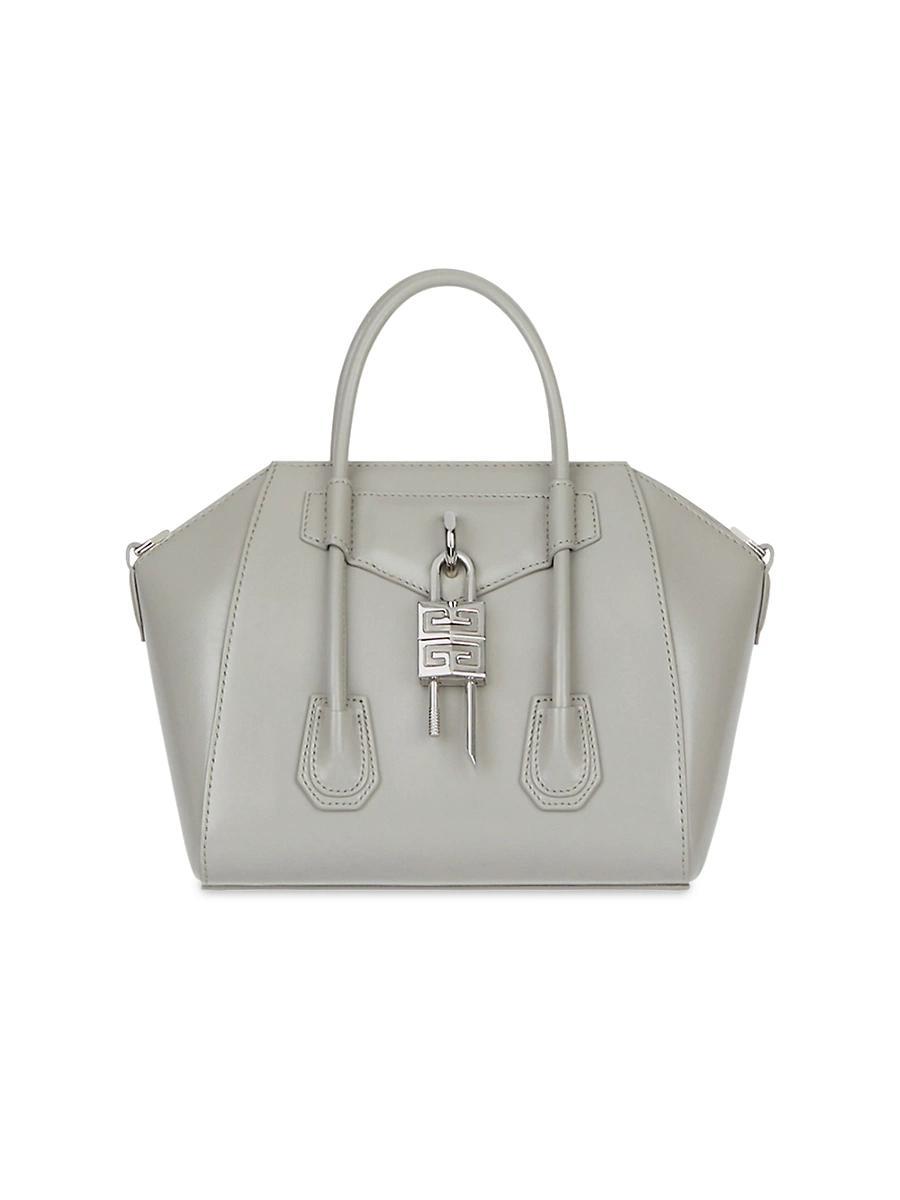Womens Mini Antigona Lock Leather Satchel Product Image