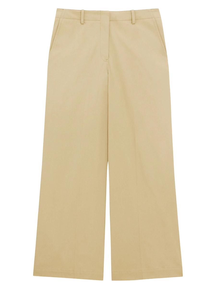 Womens Relaxed Stretch Cotton Wide-Leg Pants Product Image