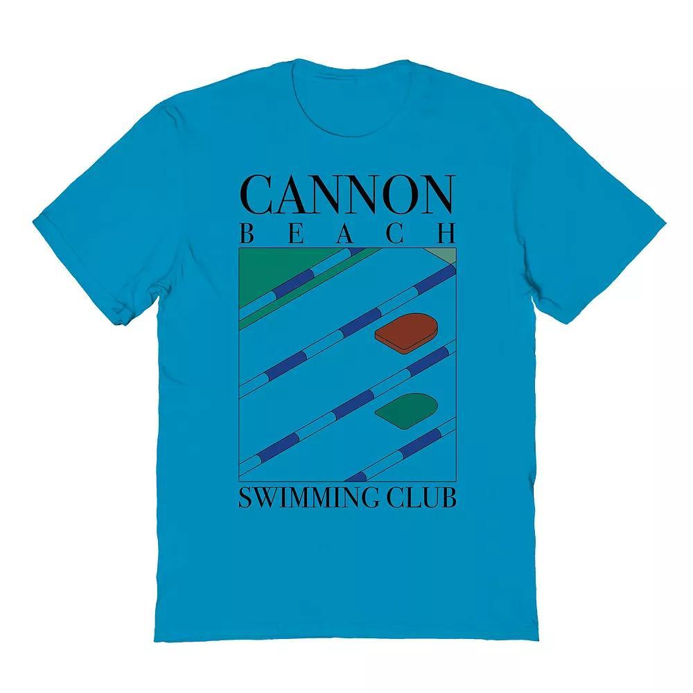 Men's Americana Collection Cannon Beach Swimming Club Graphic Tee, Size: XXL, Tropical Blue Product Image