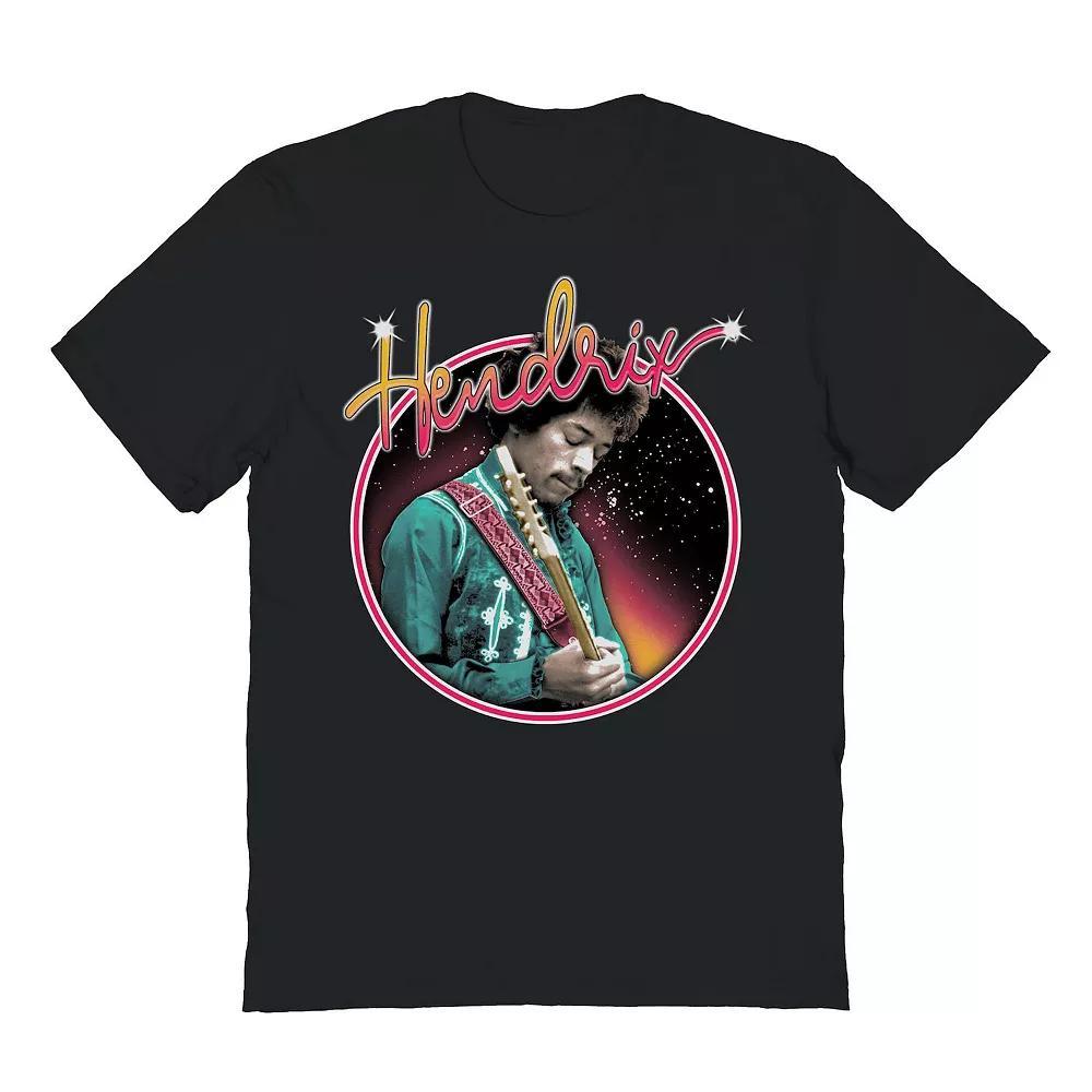 Men's Jimi Hendrix Guitar Green Jacket Graphic Tee, Size: Small, Black Product Image