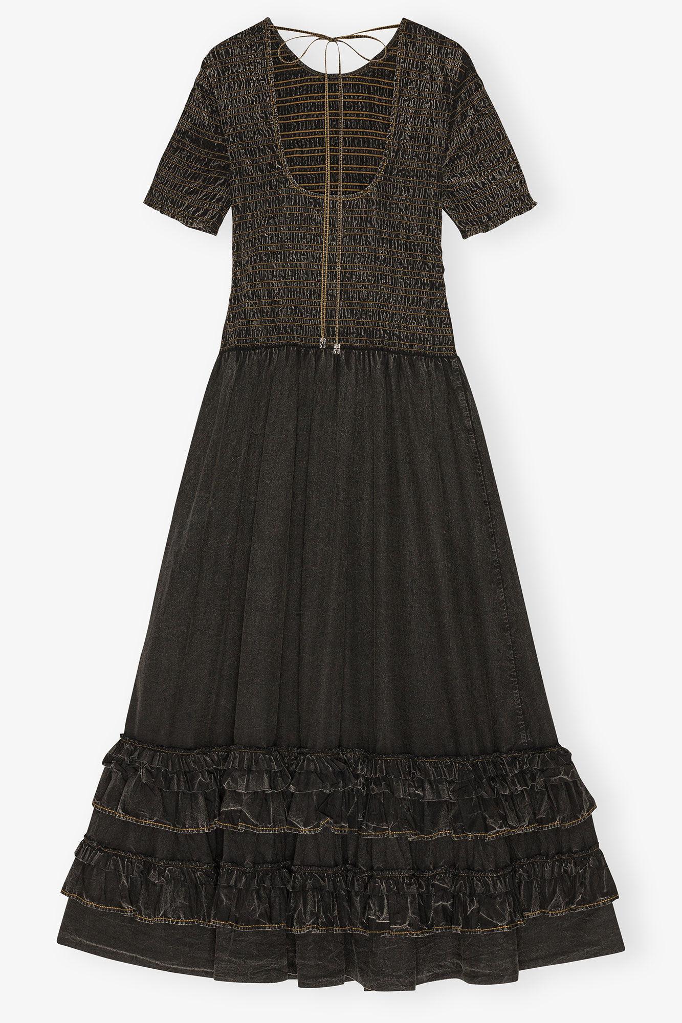 Black Washed Smock Dress Product Image