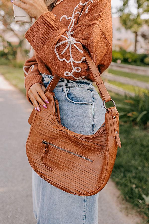Block Party Ready Faux Leather Purse in Brown Product Image