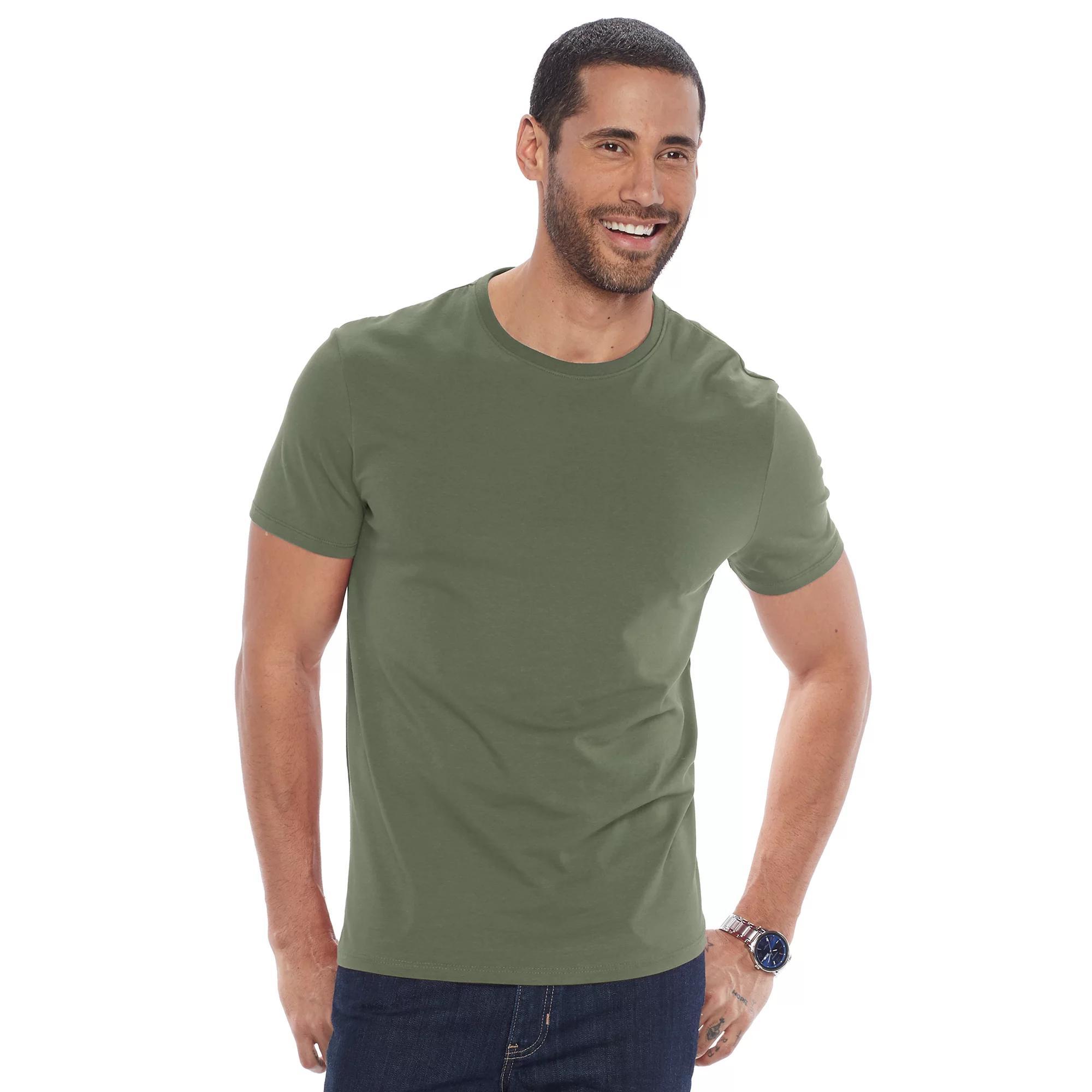 Men's Apt. 9® Premier Flex Short Sleeve Crewneck Tee, Size: Large, Aspen Green Product Image
