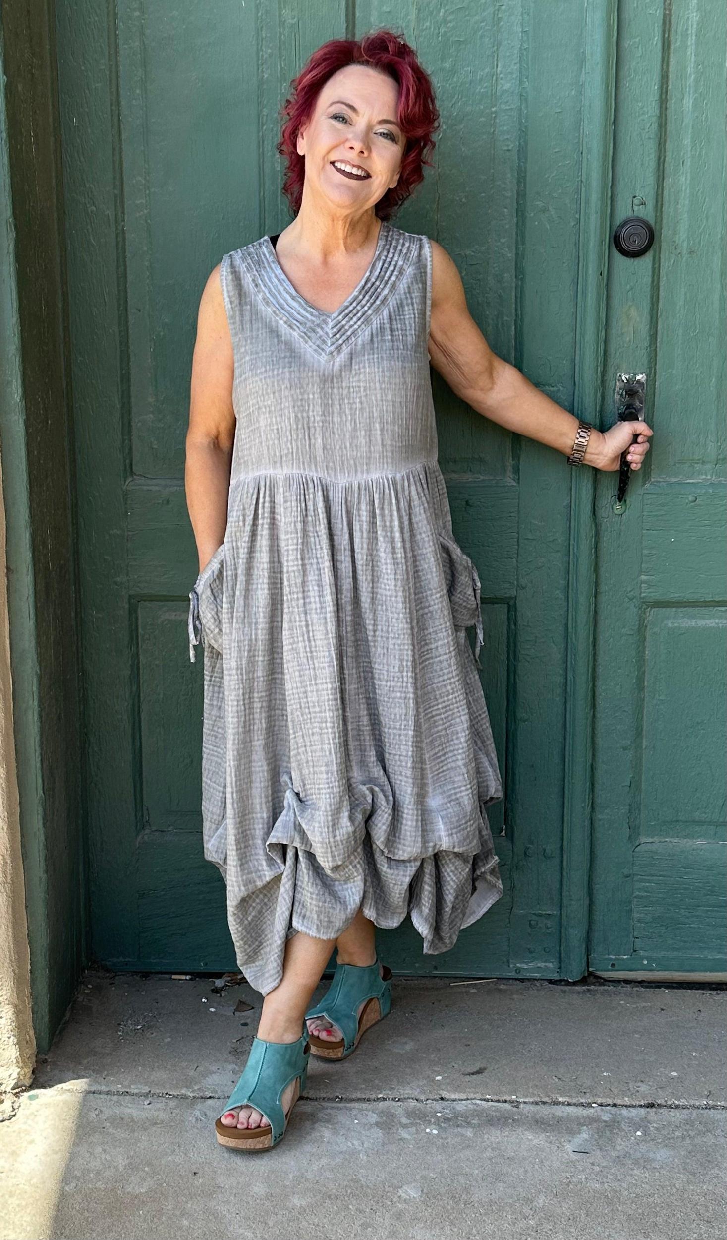 Cybil V-Neck Cotton Dress by Paper Lace Product Image