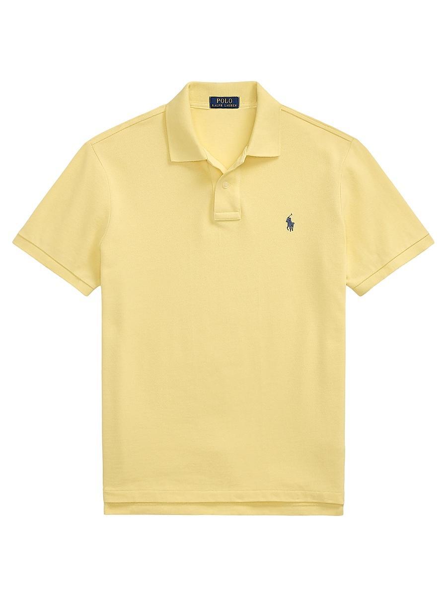 Mens Custom-Slim-Fit Mesh Polo Shirt Product Image