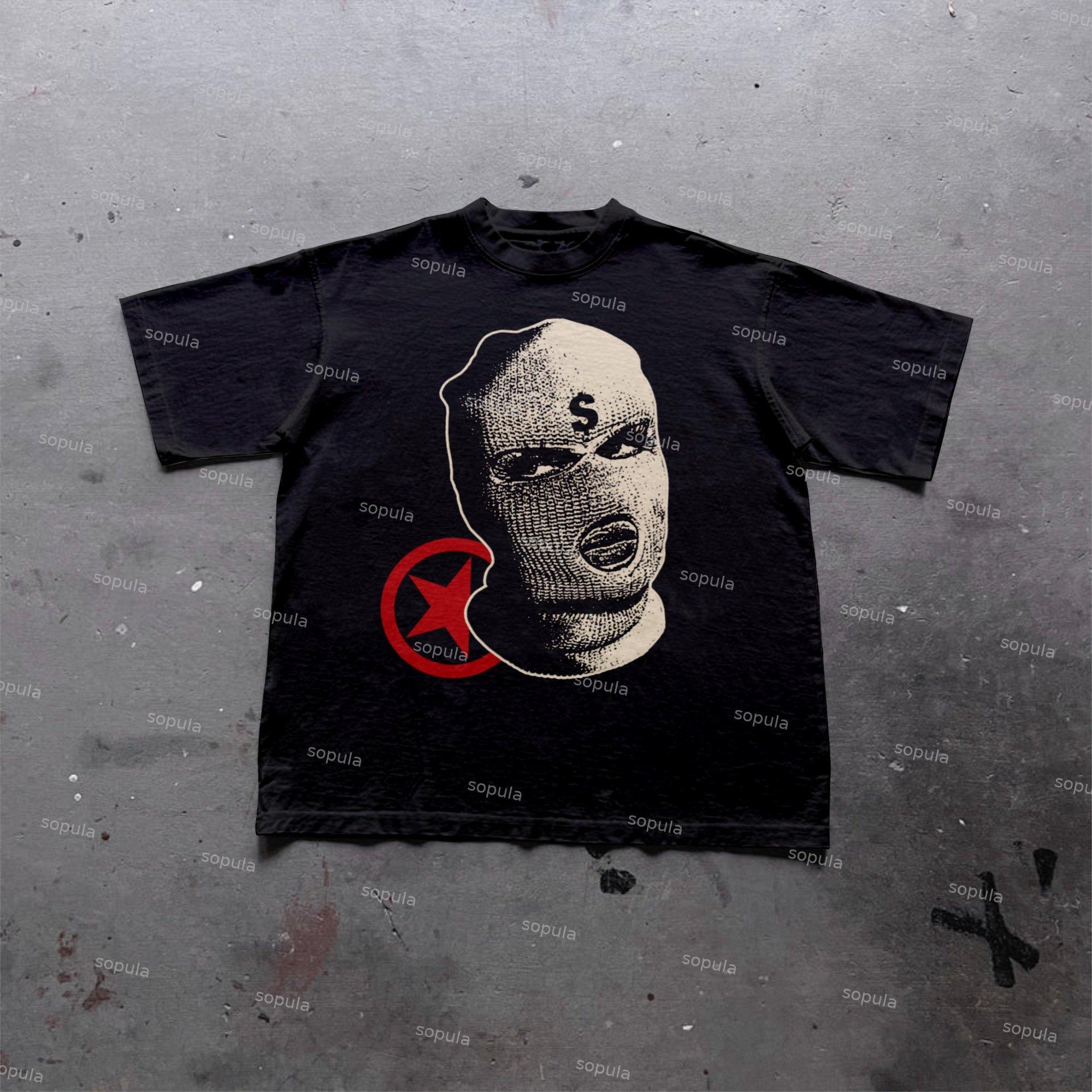 Sopula Gangster Hood Money Graphics Cotton T-Shirt Product Image