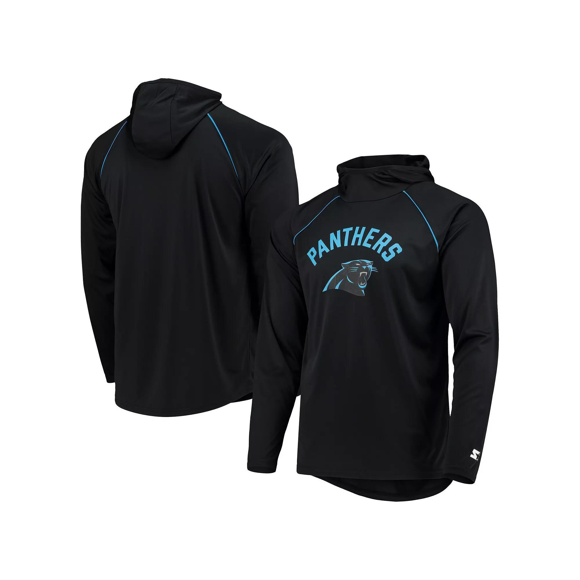 Mens Starter Carolina Panthers Raglan Long Sleeve Hoodie T-Shirt Product Image