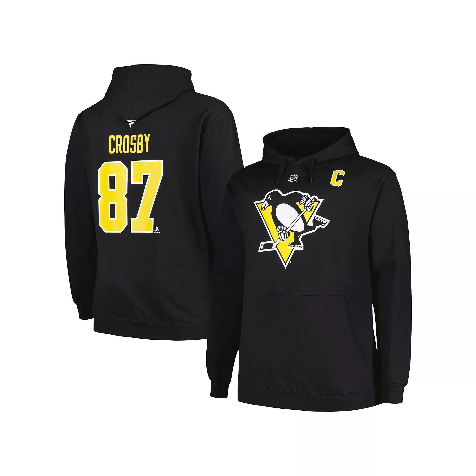 Men's Profile Sidney Crosby Black Pittsburgh Penguins Big & Tall Name & Number Pullover Hoodie, Size: 3XB Product Image