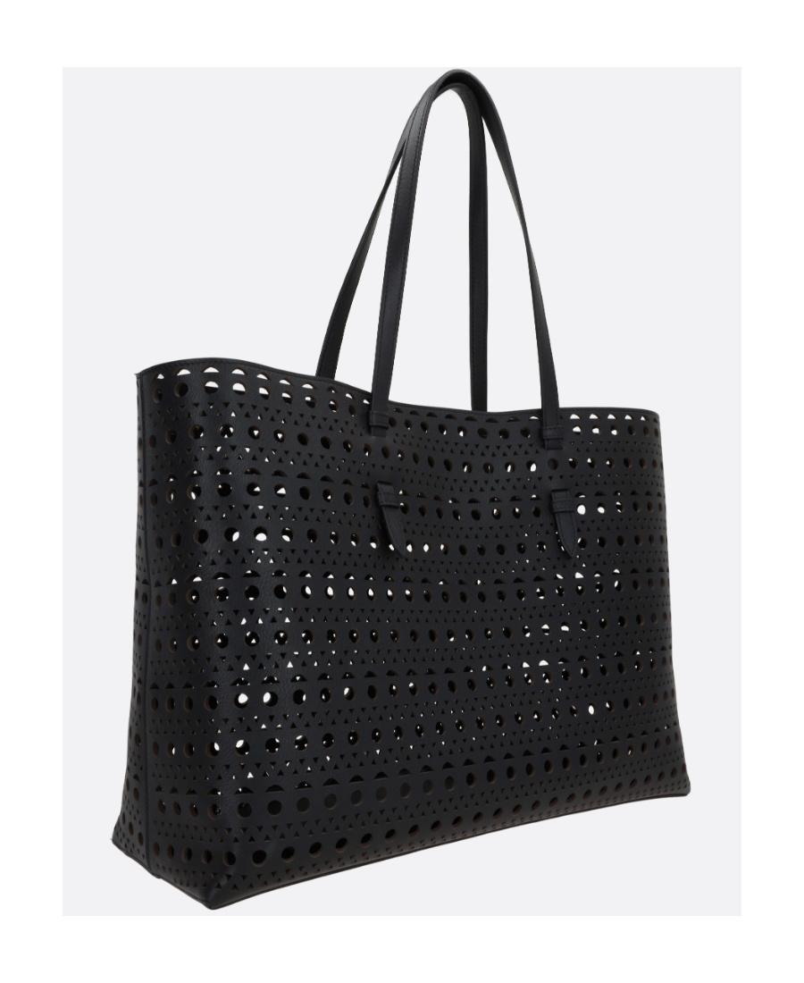 ALAÏA Cut-out Leather Tote Bag In Black Product Image