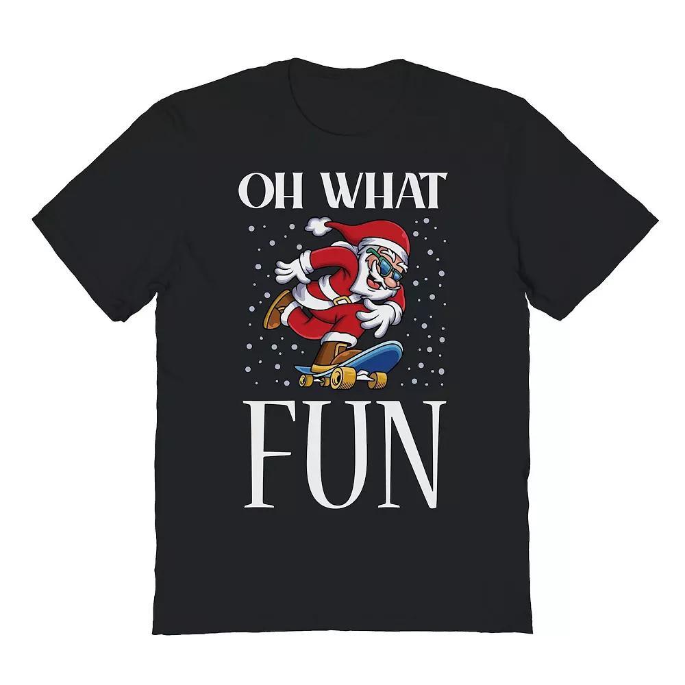 Men's Santa Oh What Fun Christmas Graphic Tee, Size: Small, Black Product Image