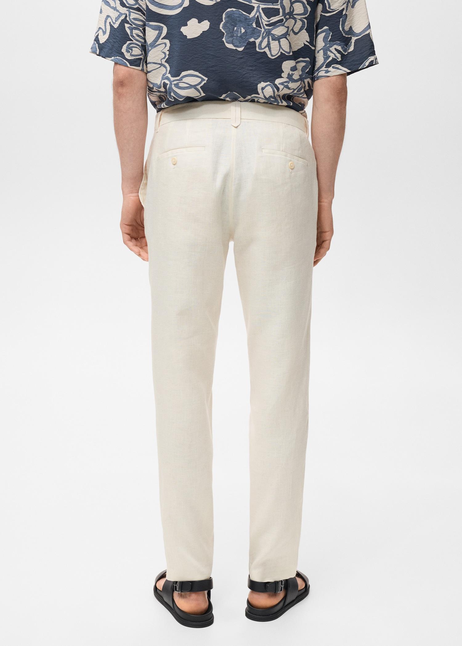 Slim-fit 100% linen pants - Men | MANGO USA Product Image