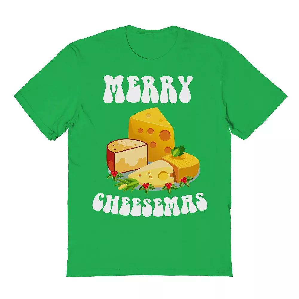 Men's Merry Cheesemas Christmas Graphic Tee, Size: Medium, Irish Green Product Image