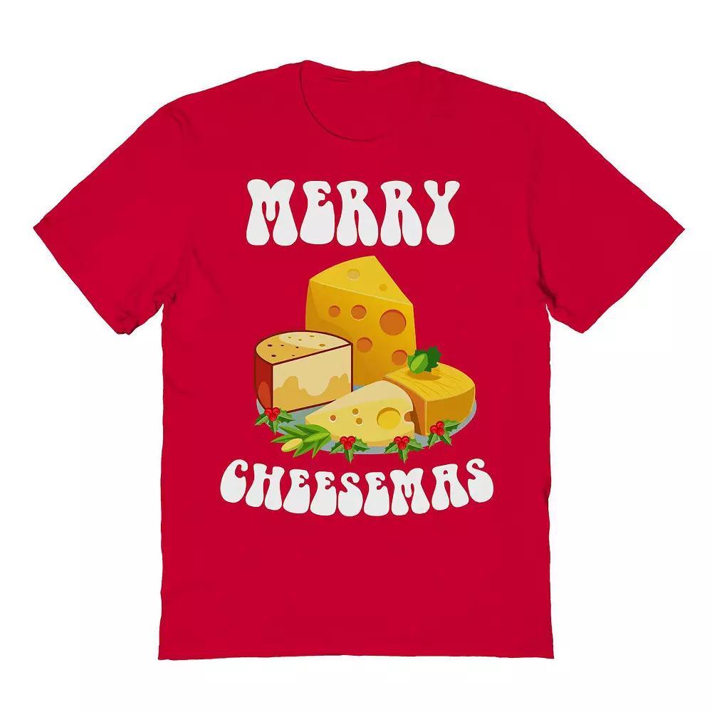 Men's Merry Cheesemas Christmas Graphic Tee, Size: XXL, Red Product Image