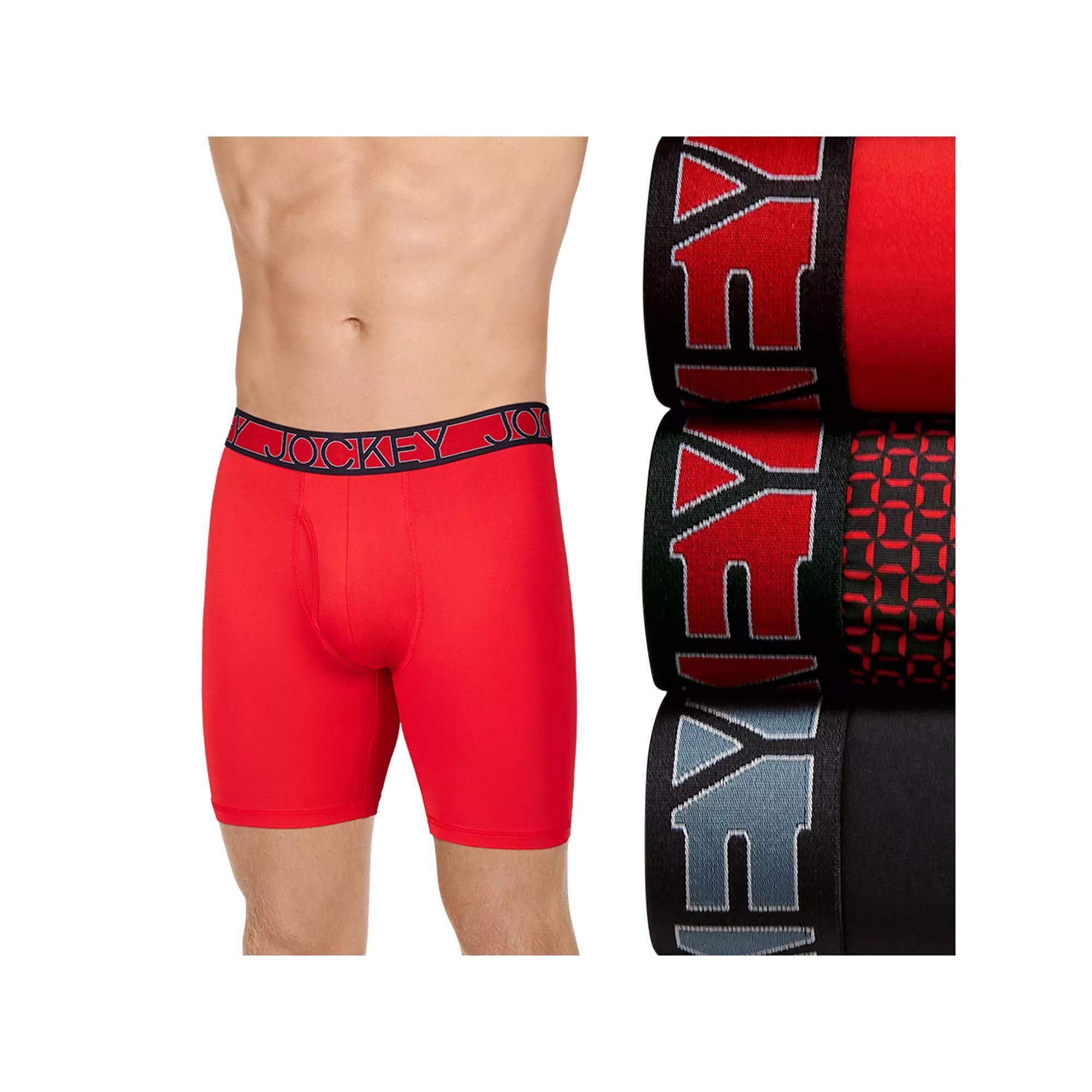 Mens Jockey 3-Pack Active Microfiber 9 Long Leg Boxer Briefs Product Image