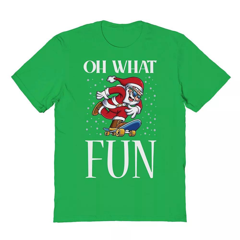Mens Santa Oh What Fun Christmas Graphic Tee Product Image