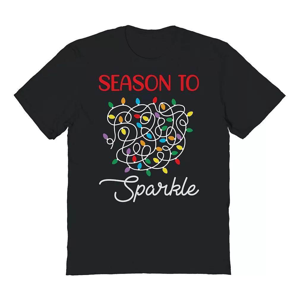 Men's Season Sparkle Christmas Graphic Tee, Size: Small, Black Product Image