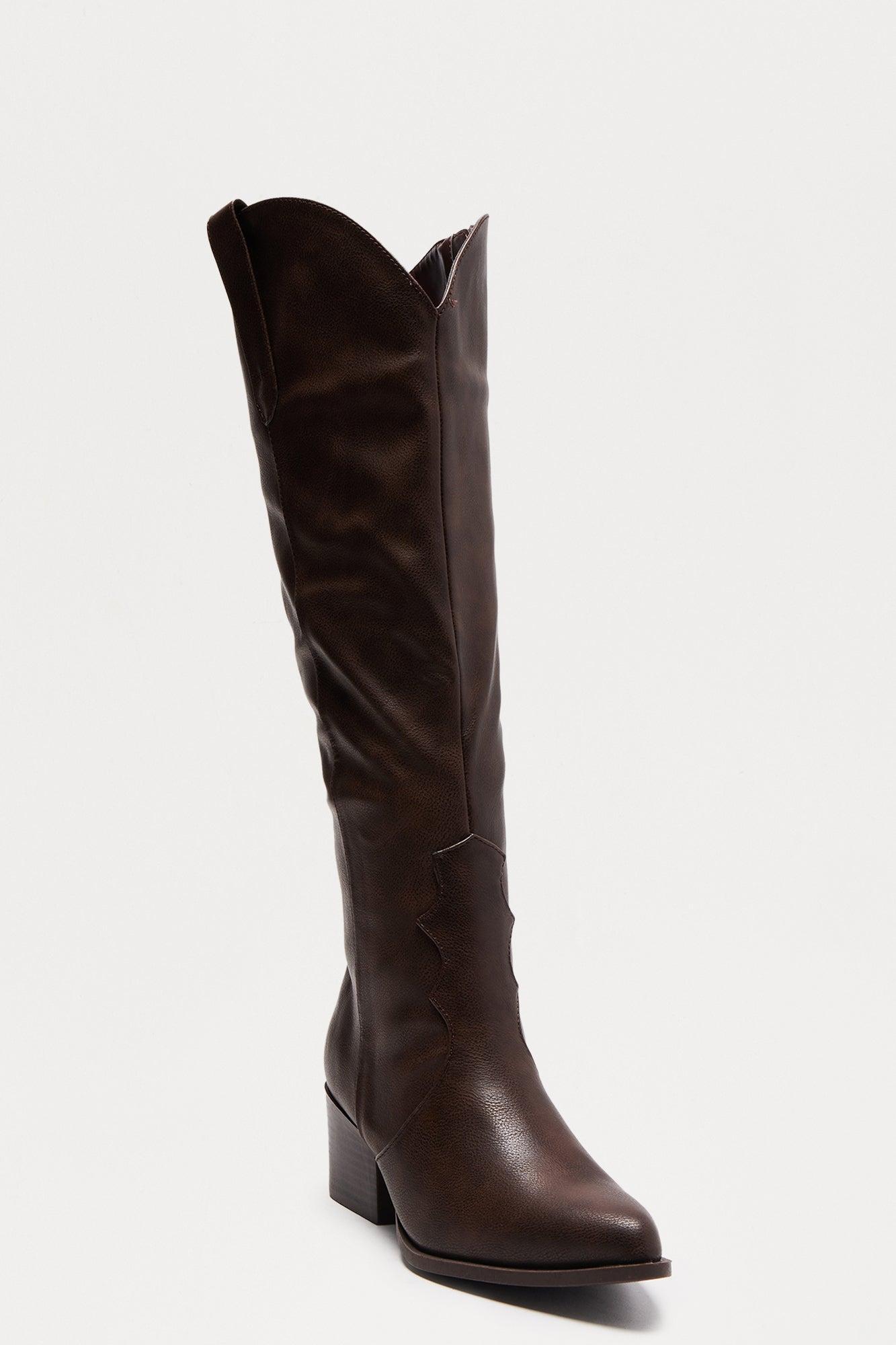 Camper Knee High Cowboy Boots - Brown Product Image