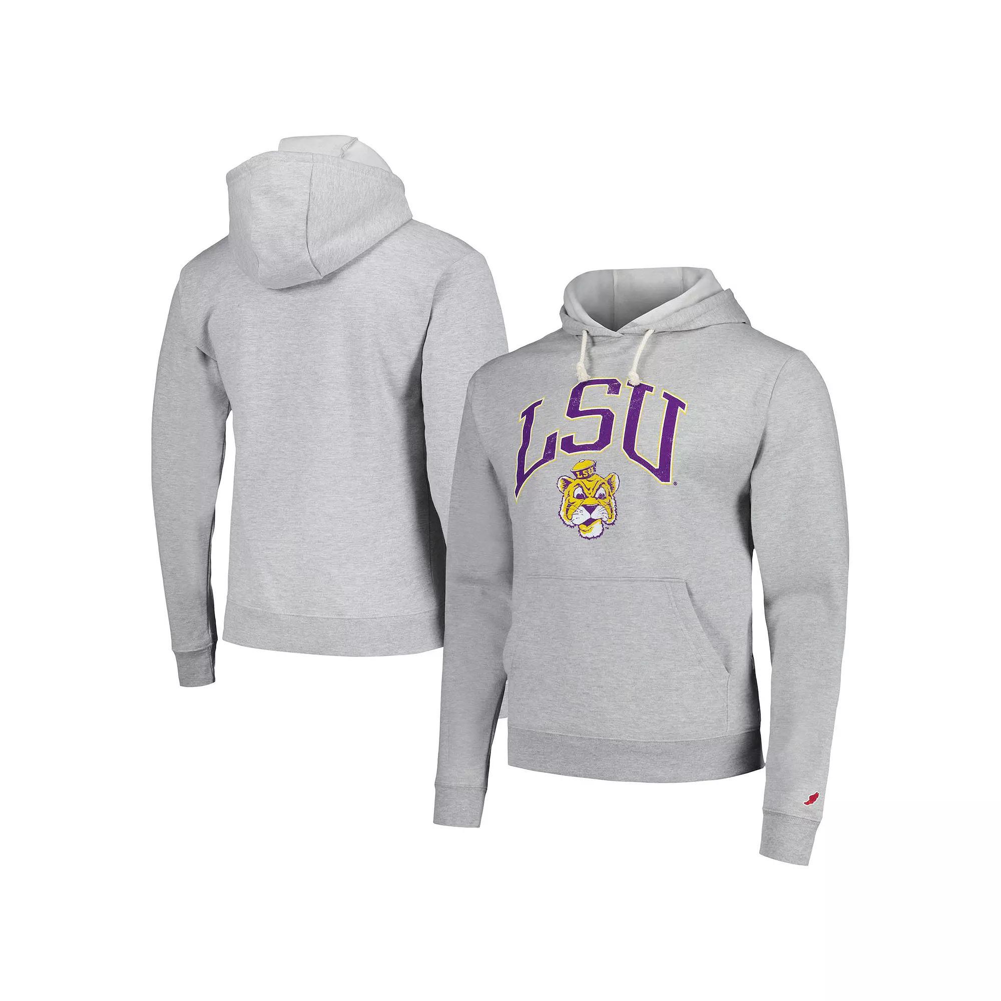 Men's League Collegiate Wear  Heather Gray LSU Tigers Tall Arch Essential Pullover Hoodie, Size: 2XL, Grey Product Image