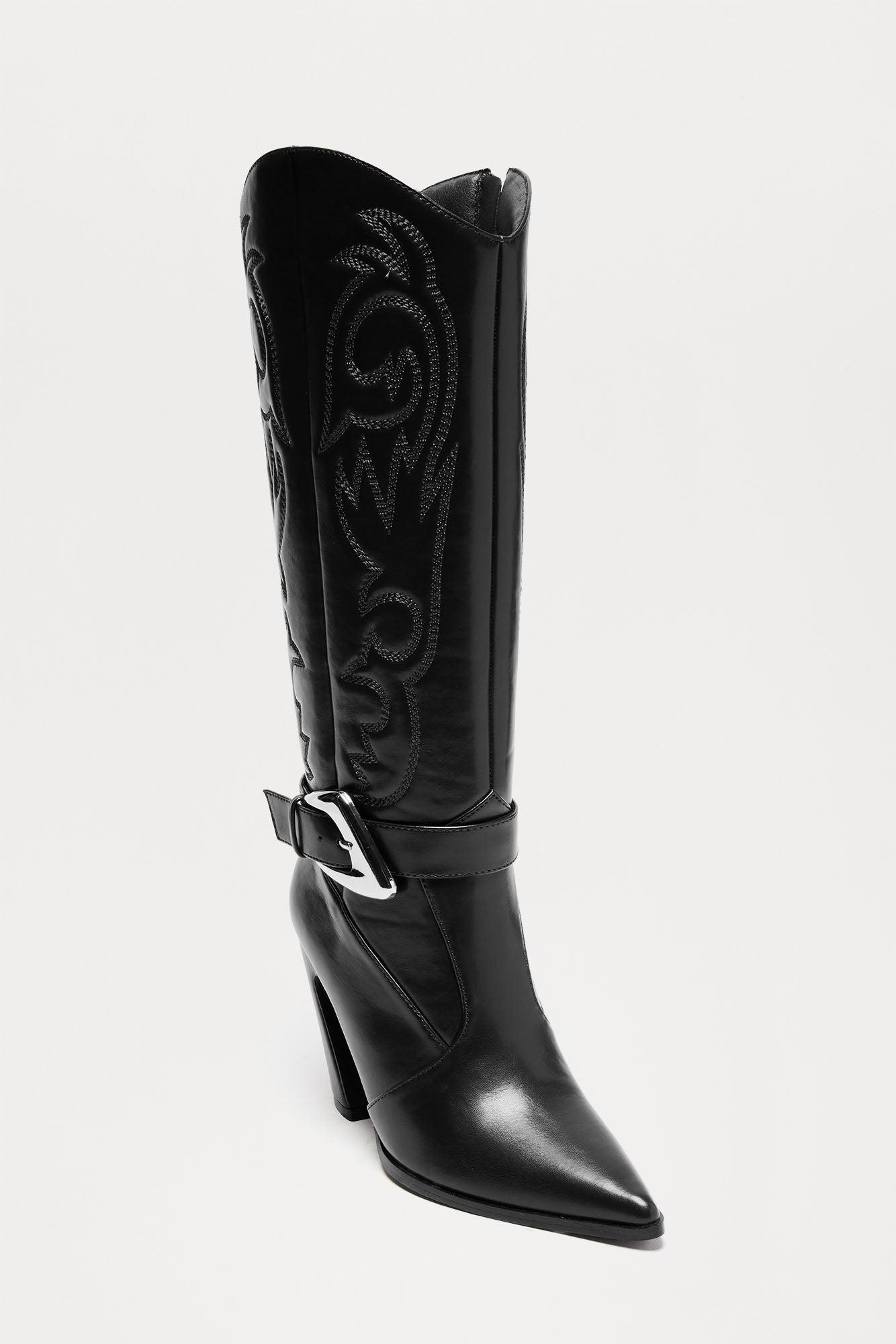 Andy Cowboy Boots - Black Product Image