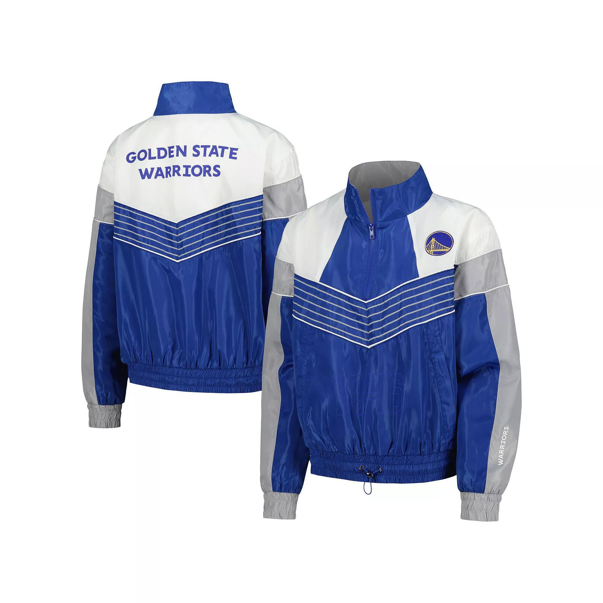 Women's The Wild Collective Royal Golden State Warriors Courtside Half-Zip Track Jacket, Size: Medium, Blue Product Image