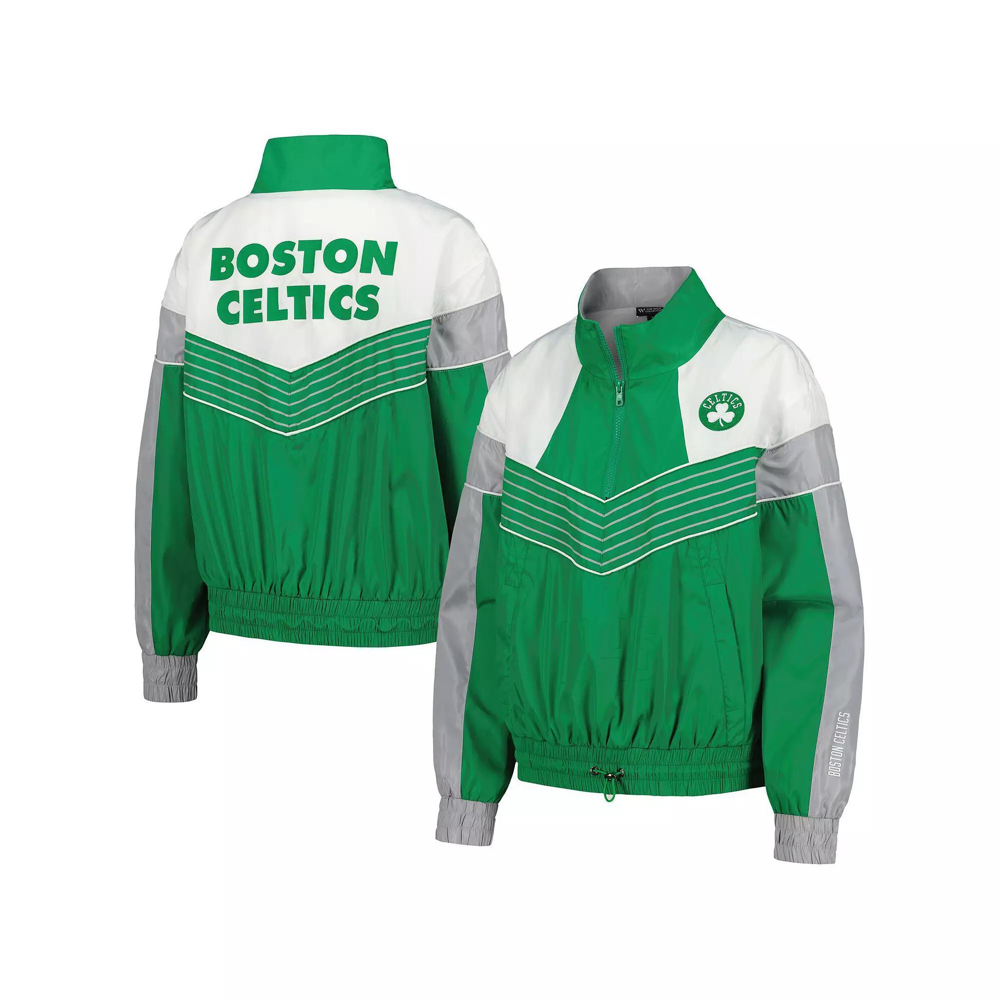 Women's The Wild Collective Kelly Green Boston Celtics Courtside Half-Zip Track Jacket, Size: XL Product Image