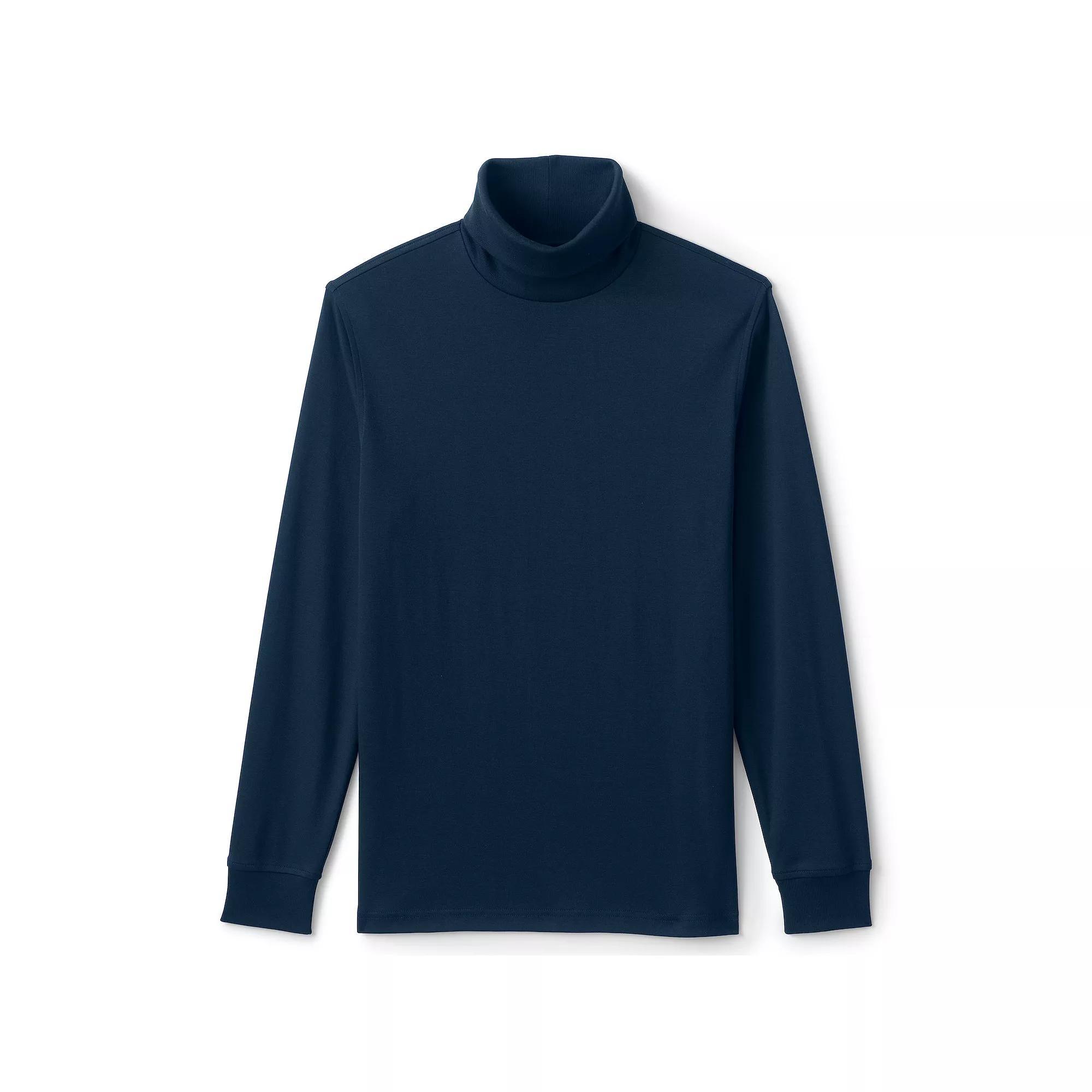 Big & Tall Lands' End Super Soft Supima Turtleneck, Men's, Size: Medium Tall, Radiant Blue Product Image