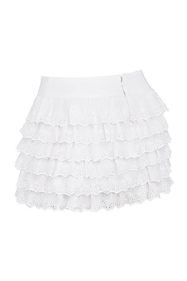 Fifi  white layered mini skirt Product Image