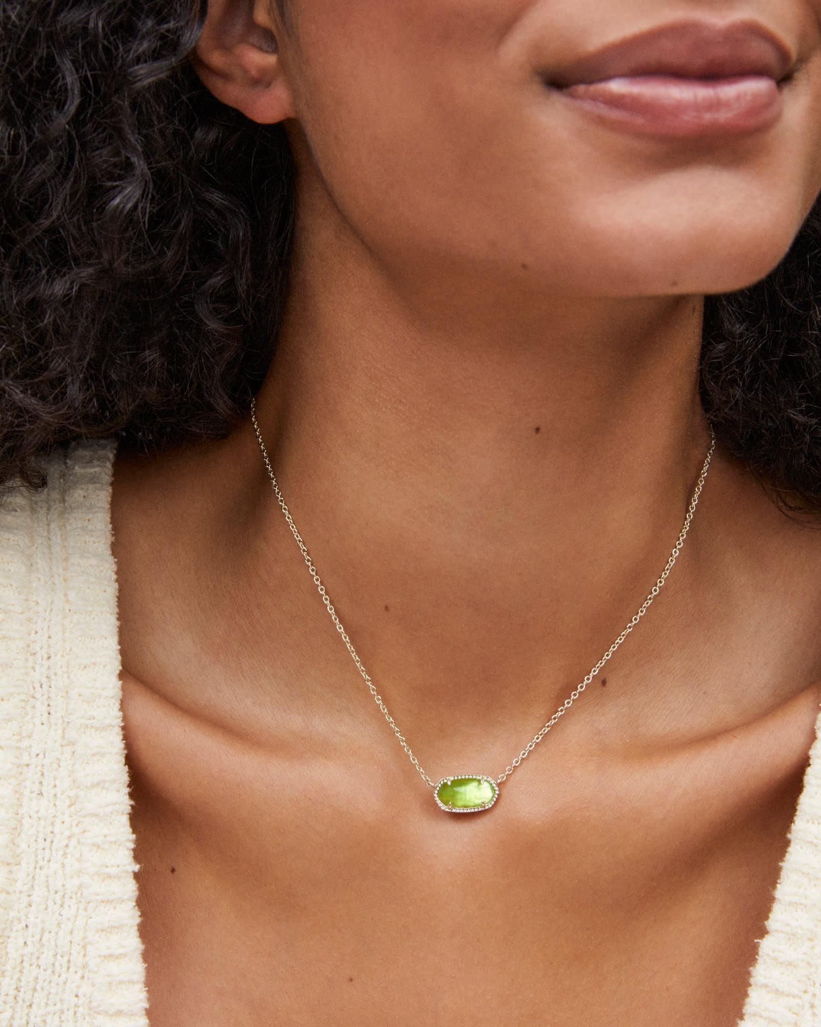 Elisa Gold Pendant Necklace in Peridot Illusion Product Image