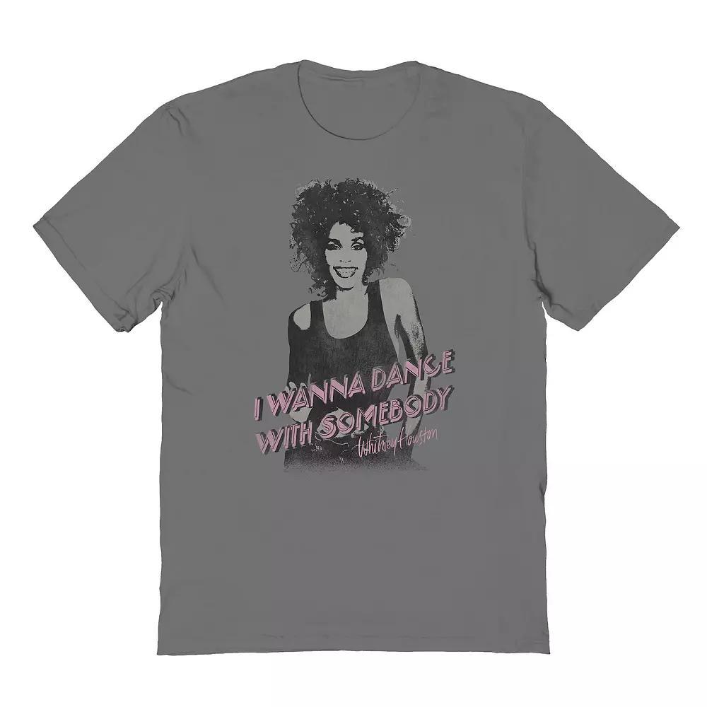 Men's Whitney Houston Dance Graphic Tee, Size: Small, Grey Product Image