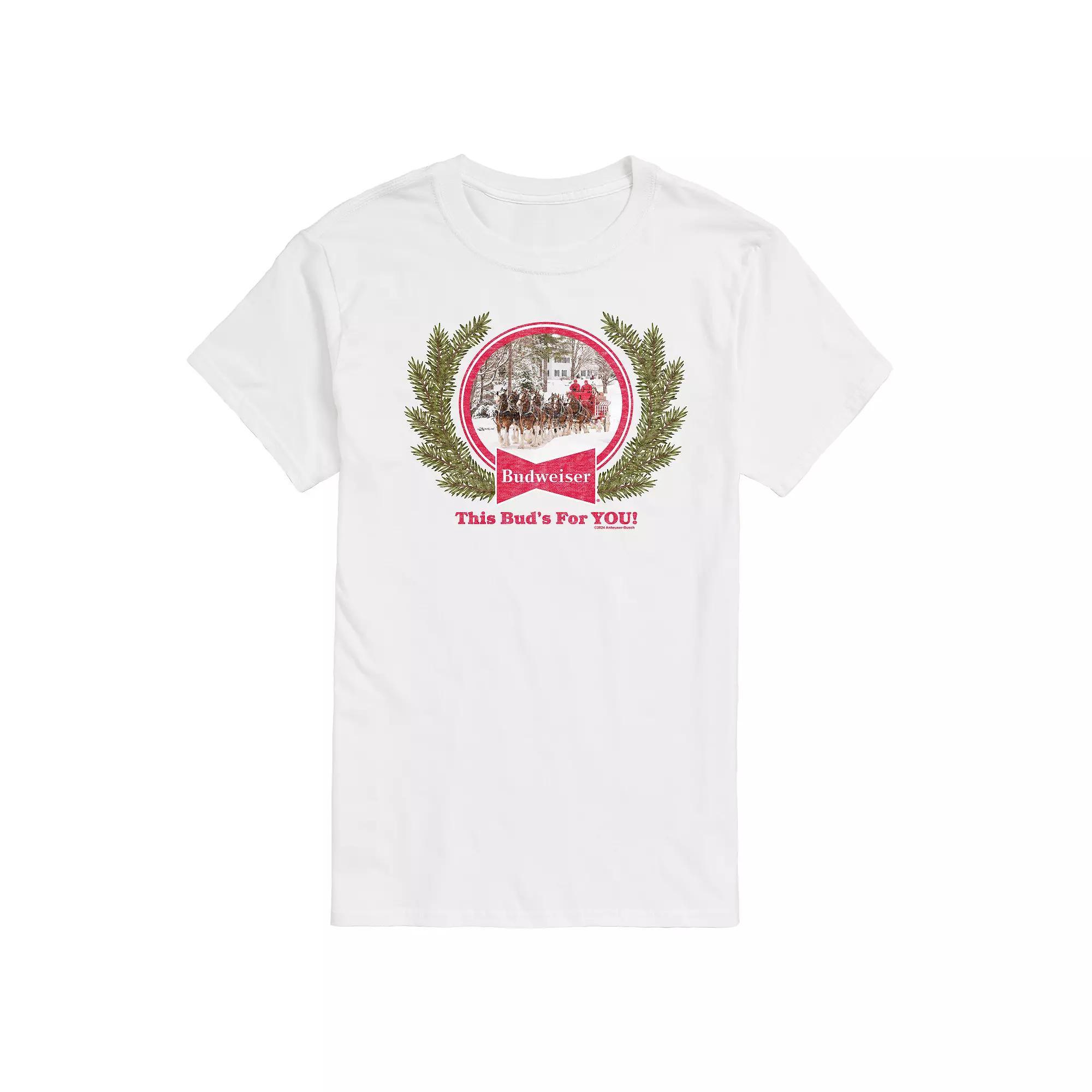 Mens Budweiser Clydesdales Holiday Graphic Tee Product Image