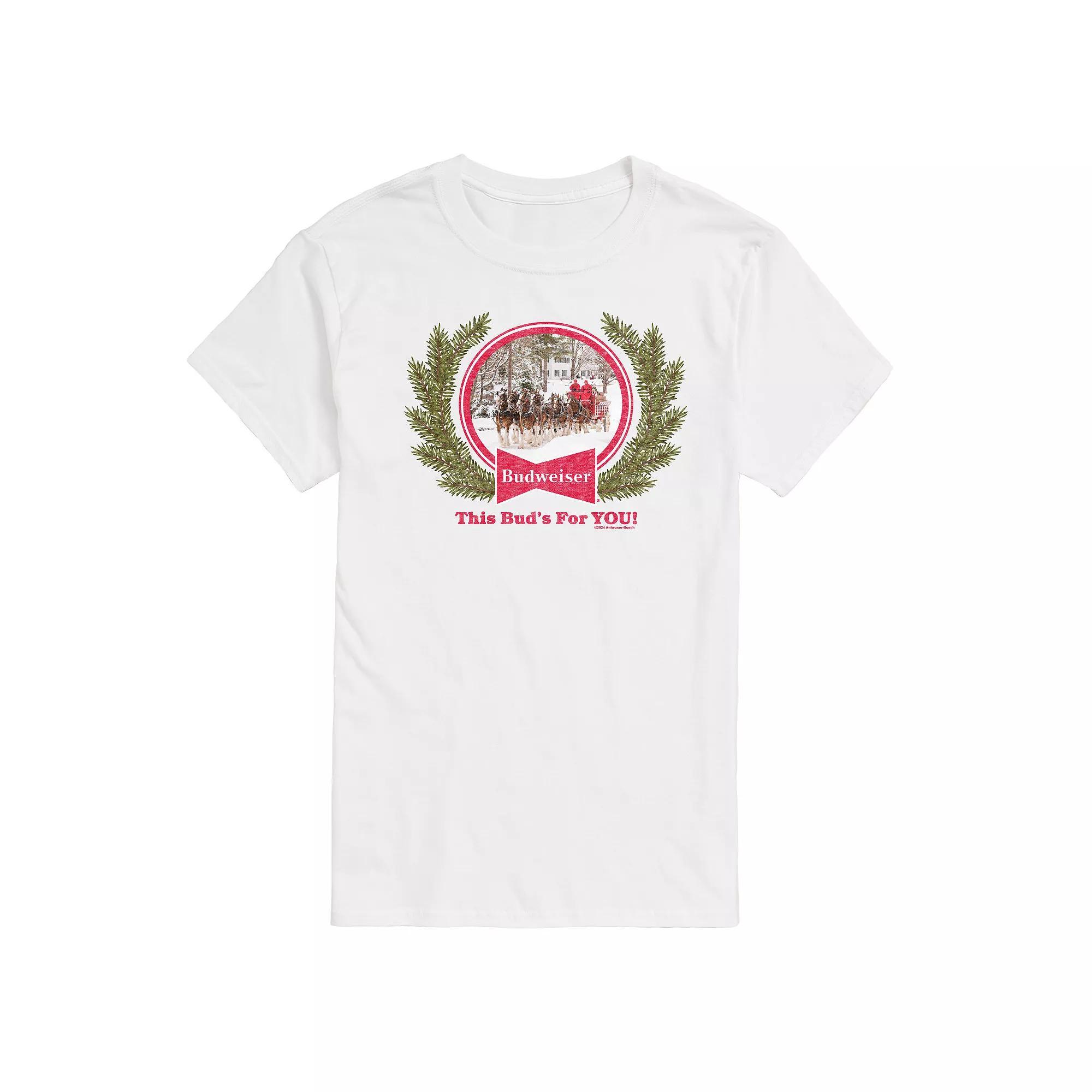 Mens Budweiser Clydesdales Holiday Graphic Tee Product Image