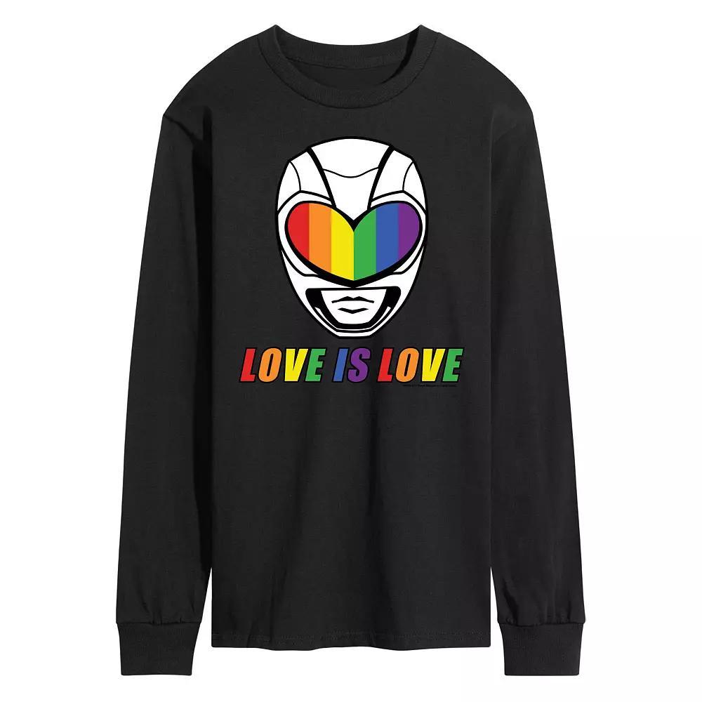Mens Power Rangers Love Is Love Long Sleeve Graphic Tee Product Image