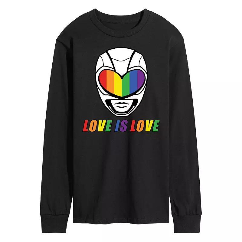 Mens Power Rangers Love Is Love Long Sleeve Graphic Tee Product Image
