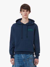 PRICKLY SLOGAN BACK PRINT HOODIE in blue | JW Anderson US  Product Image