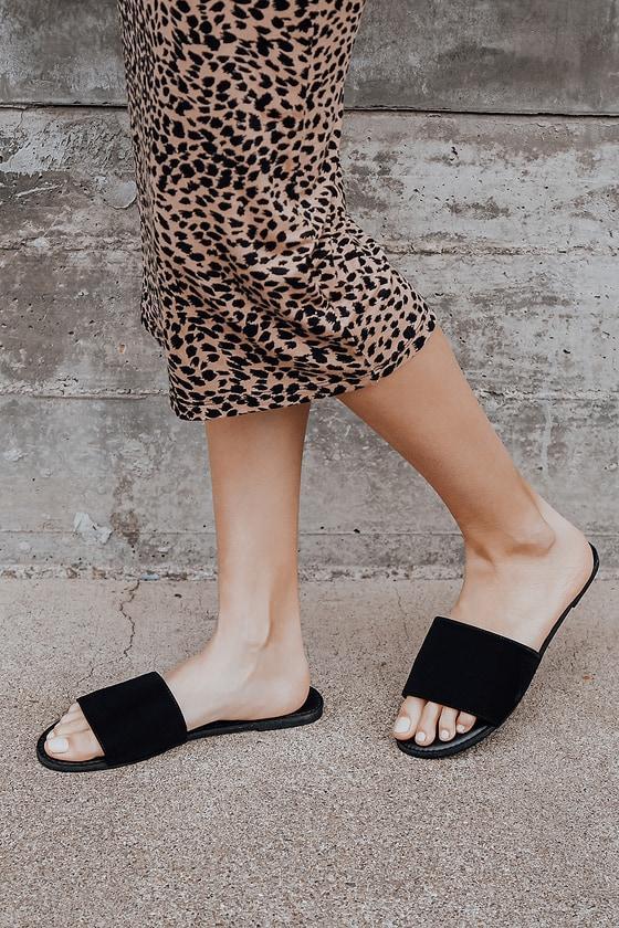 Addison Black Nubuck Slide Sandals Product Image