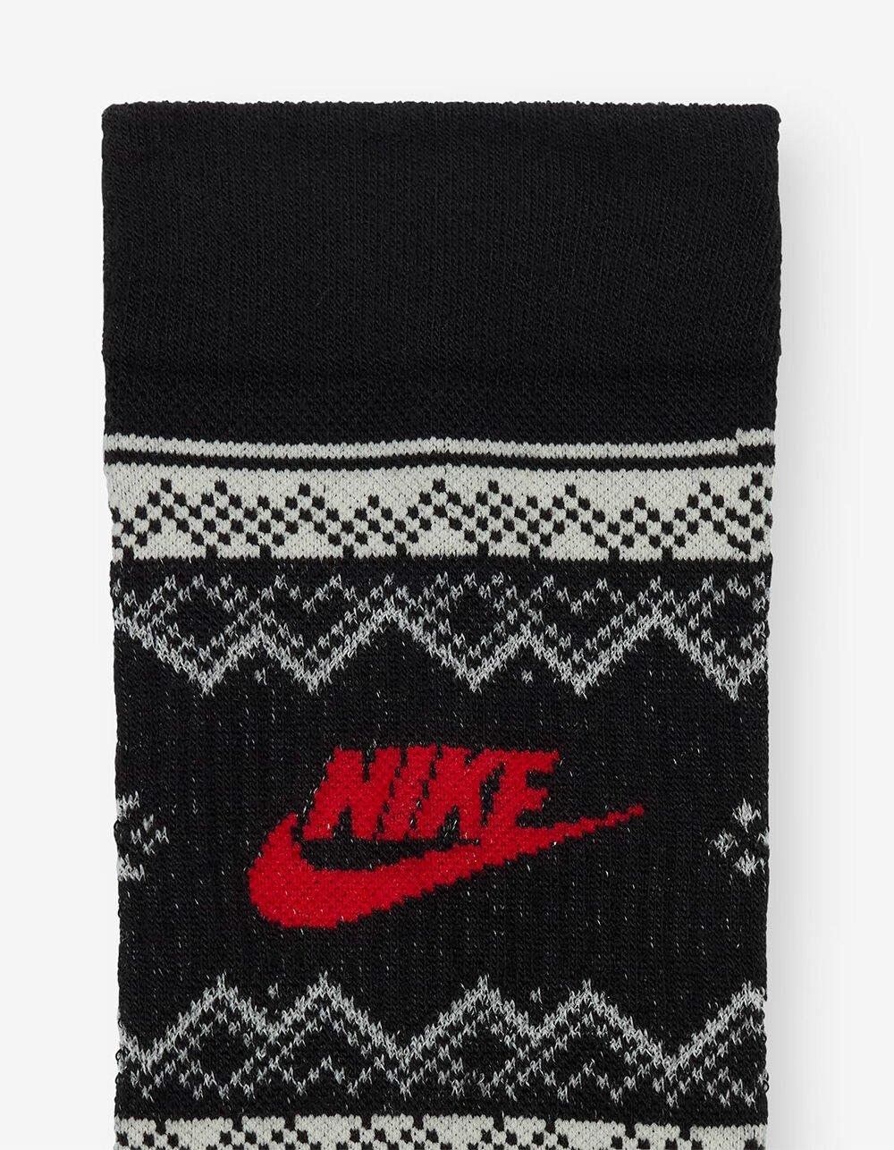 NIKE Everyday Essentials Fair Isle Crew Socks - BURGUNDY Product Image