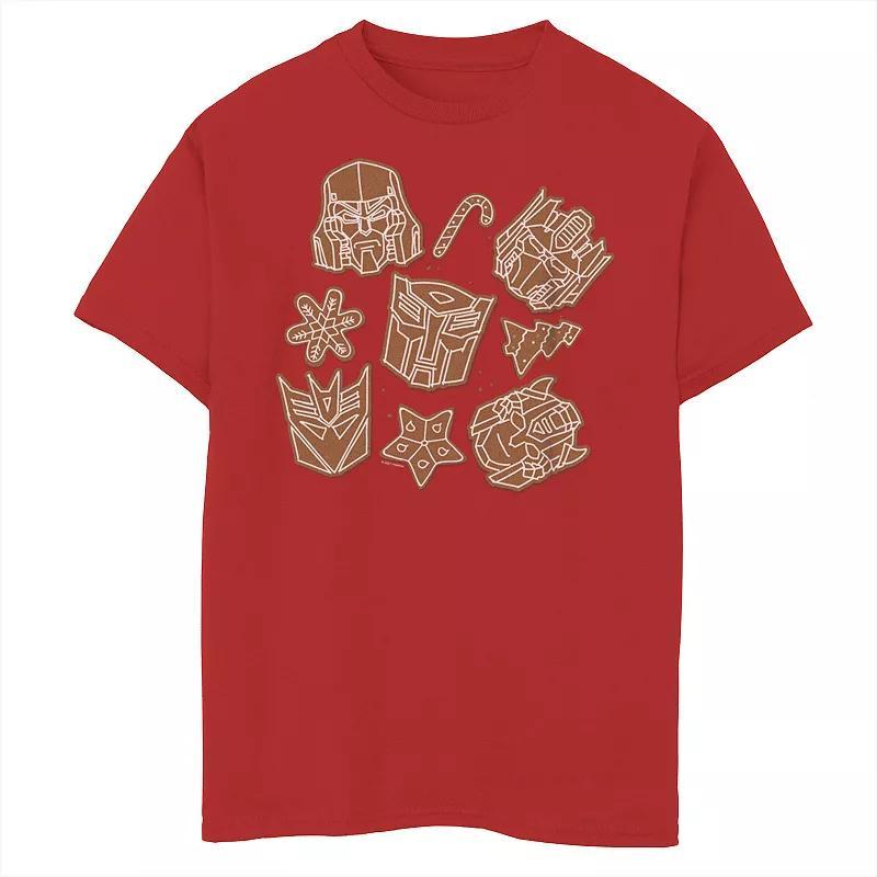 Boys 8-20 Transformers Character Collager Gingerbread Graphic Tee, Boy's, Size: Large, Red Product Image