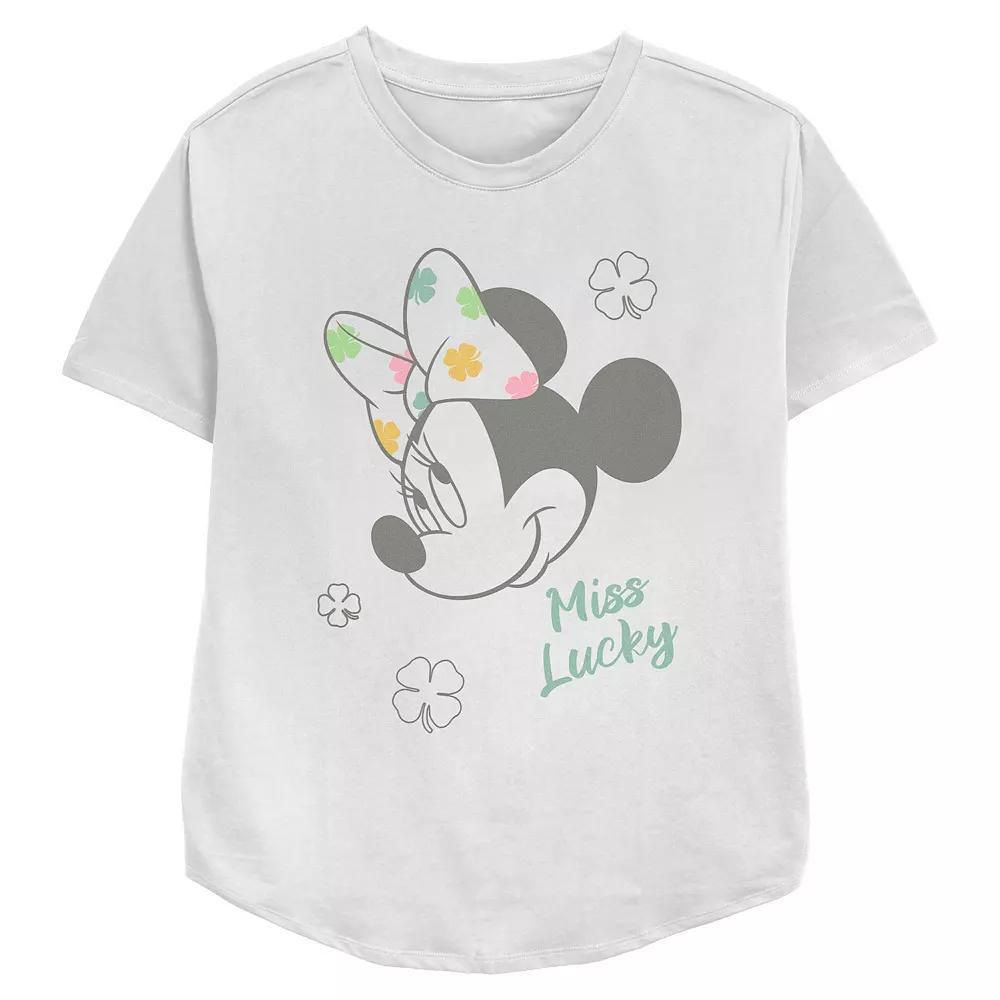 Disney's Minnie Mouse Miss Lucky Women's Relaxed Fit Graphic Tee, Size: XL, White Product Image