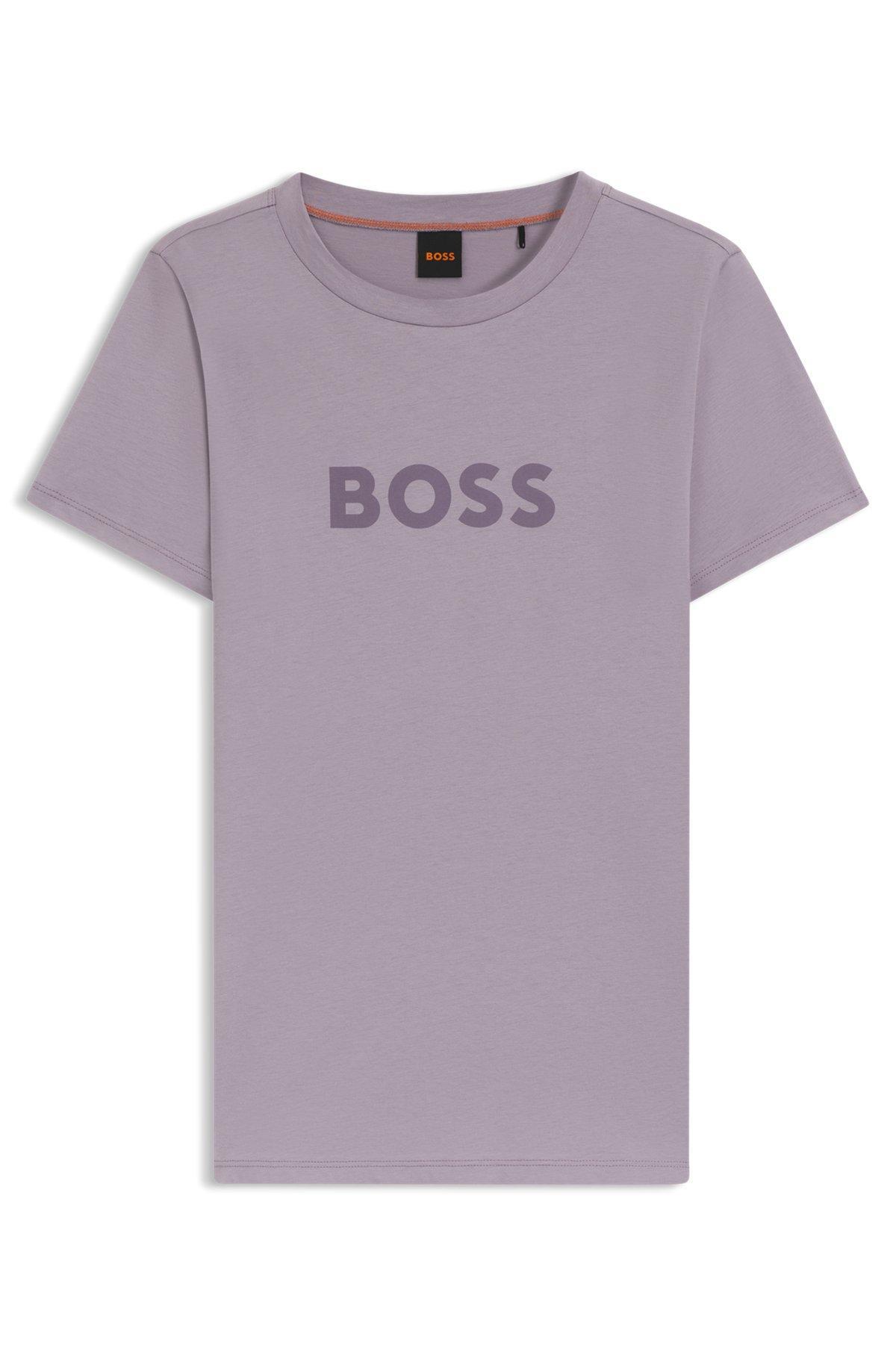 Cotton T-shirt with contrast logo stripe Product Image