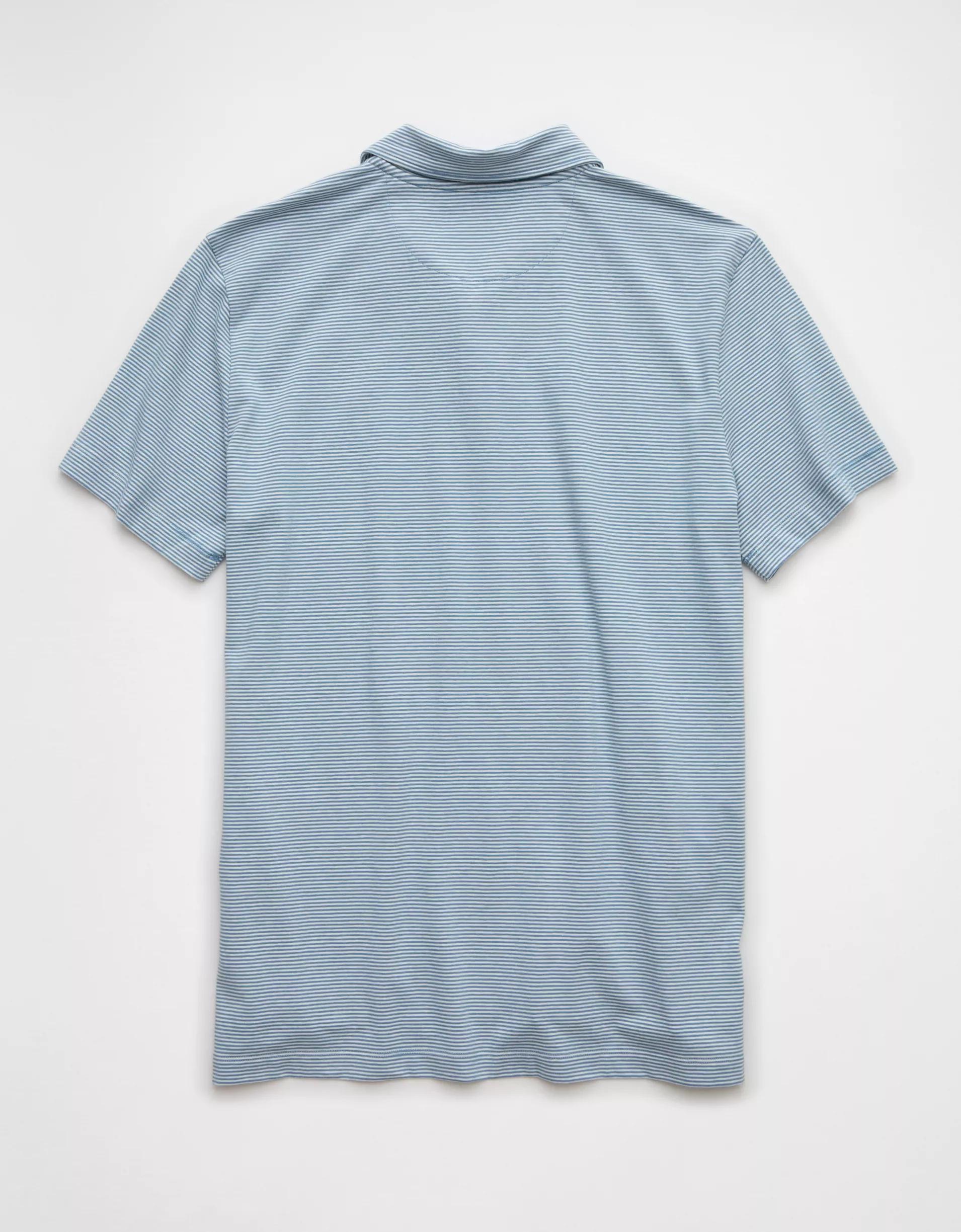 AE 24/7 Club Logo Striped Polo Shirt Product Image