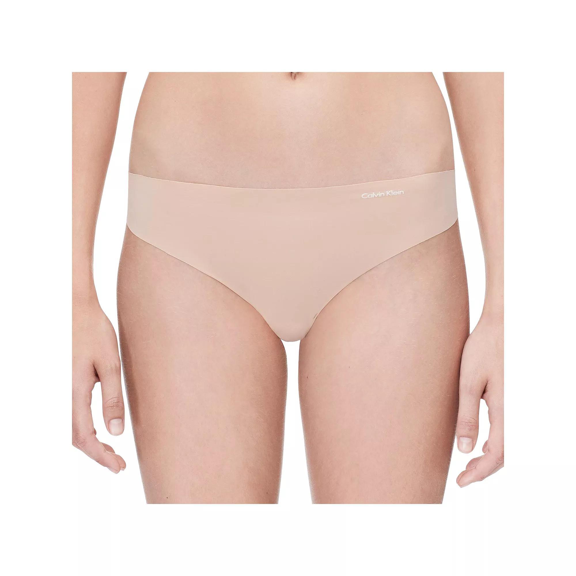 Women's Calvin Klein 3-pk. Invisibles Seamless Thong Panty Set QD3558, Size: XL, Black Speakeasy Bare Product Image