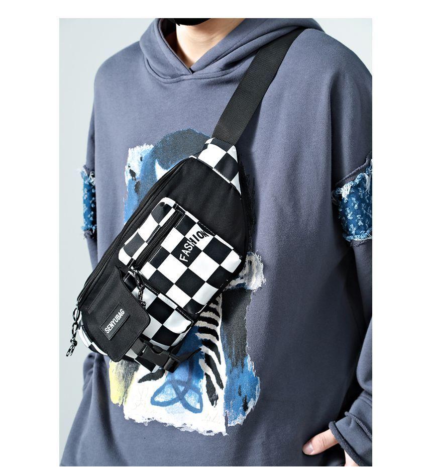 Checker Print Panel Belt Bag Product Image
