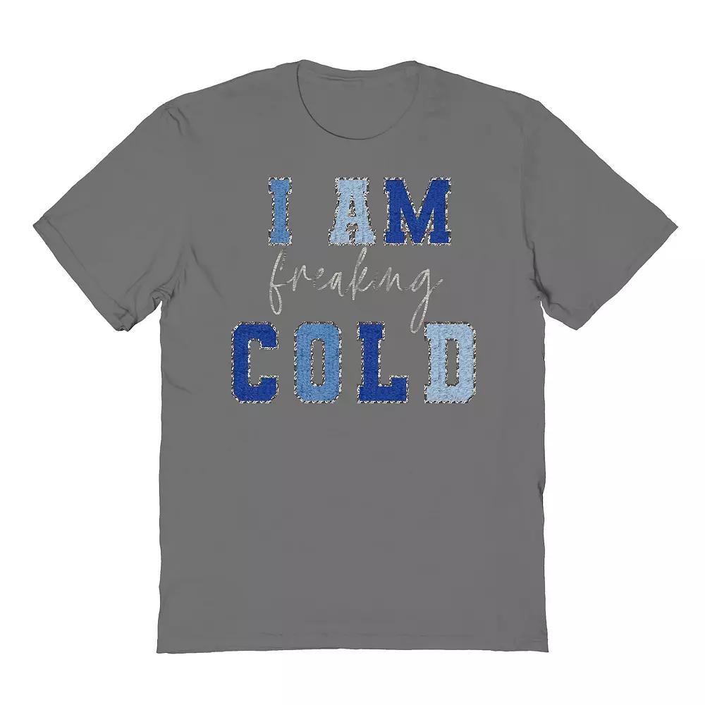 Mens I Am Freaking Cold Graphic Tee, Womens Grey Product Image