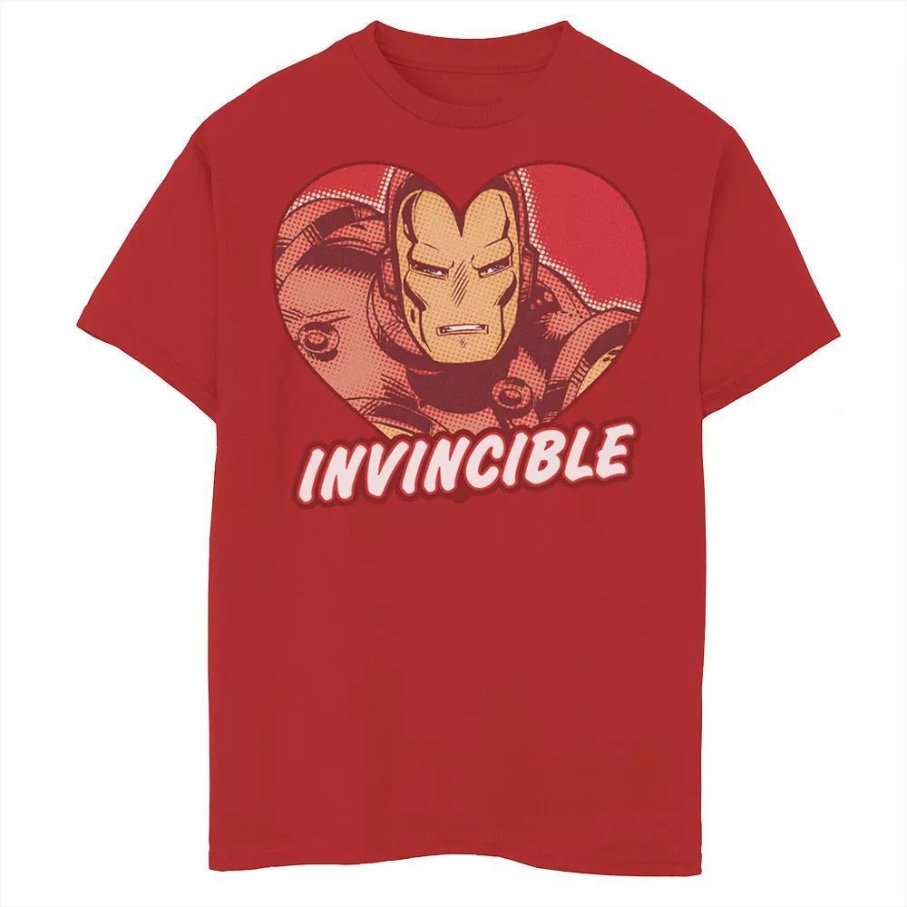 Boys 8-20 Marvel Iron Man Invincible Heart Valentine's Tee, Boy's, Size: Small, Red Product Image
