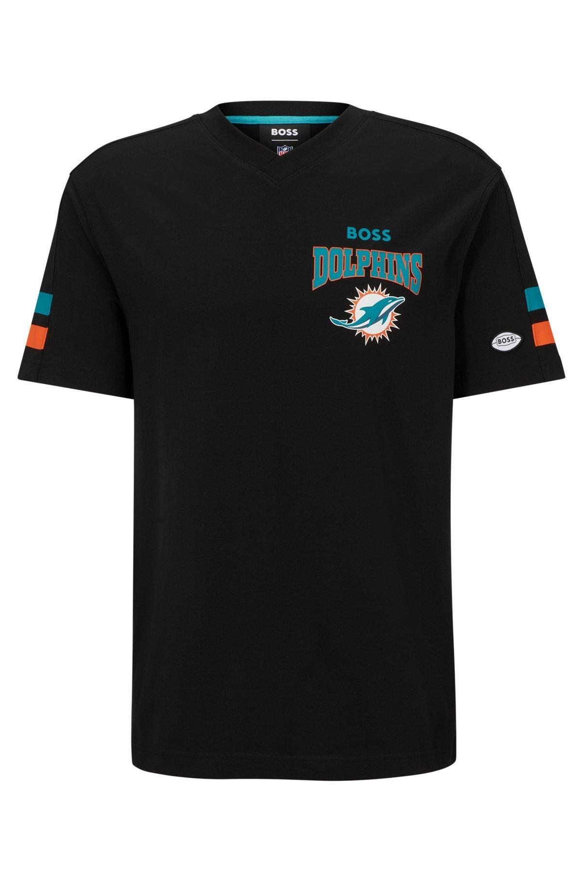 BOSS x NFL cotton-blend T-shirt with collaborative branding Product Image