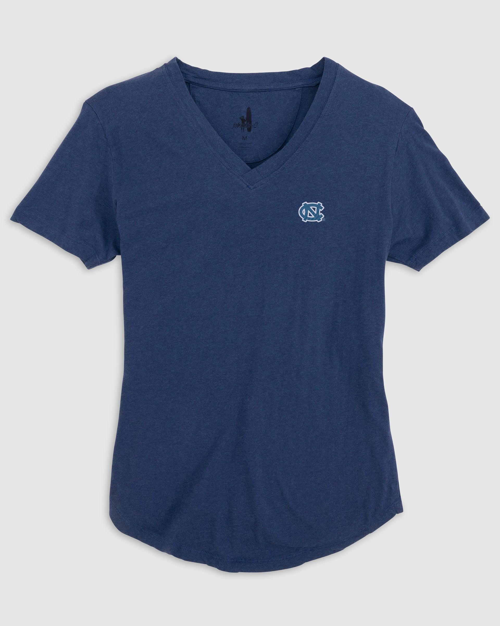 Women's Ole Miss Merediths V-Neck T-Shirt - Stacked Logo Female Product Image