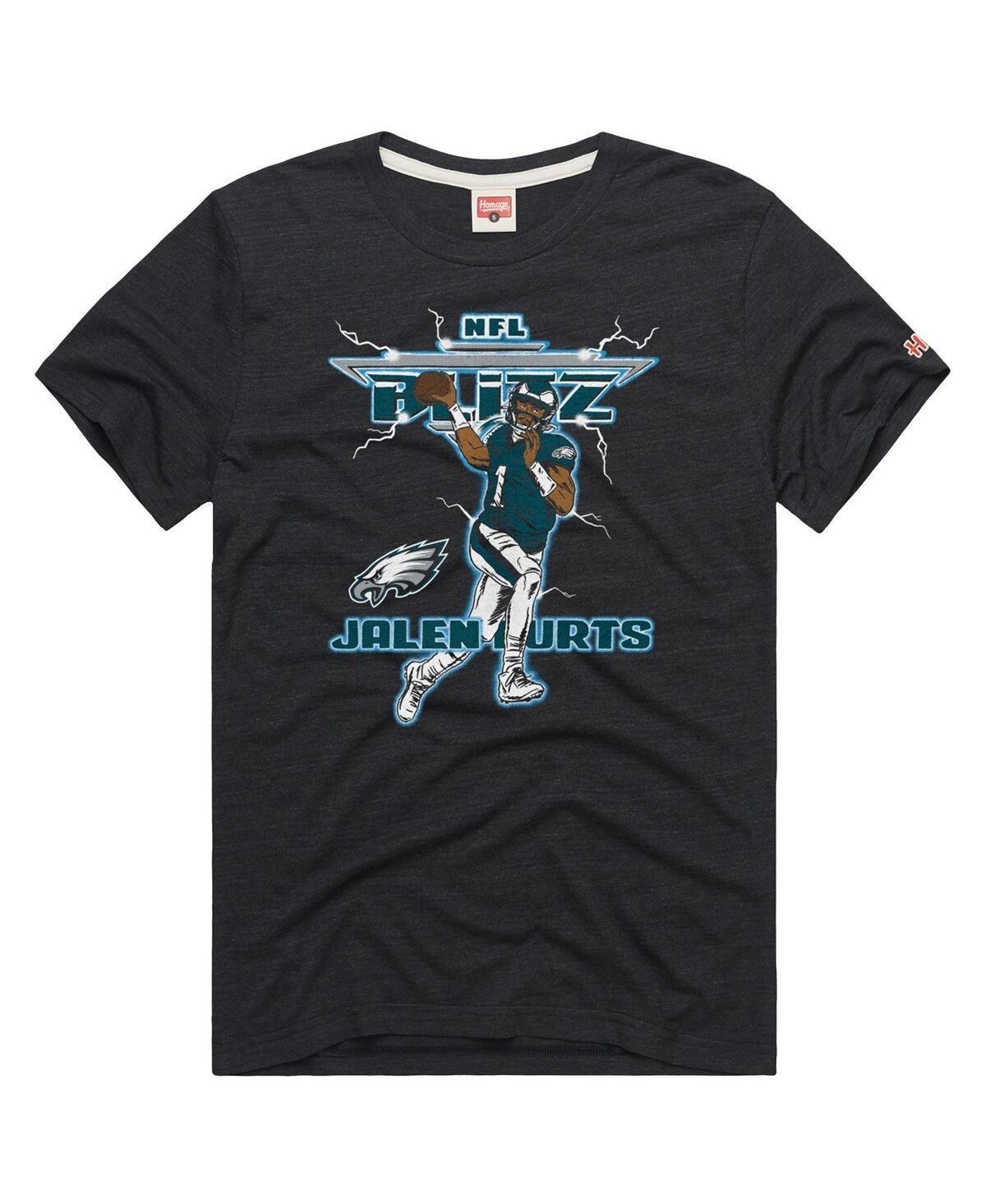 Men's Homage Jalen Hurts Charcoal Philadelphia Eagles NFL Blitz Player Tri-Blend T-Shirt, Size: Large Product Image
